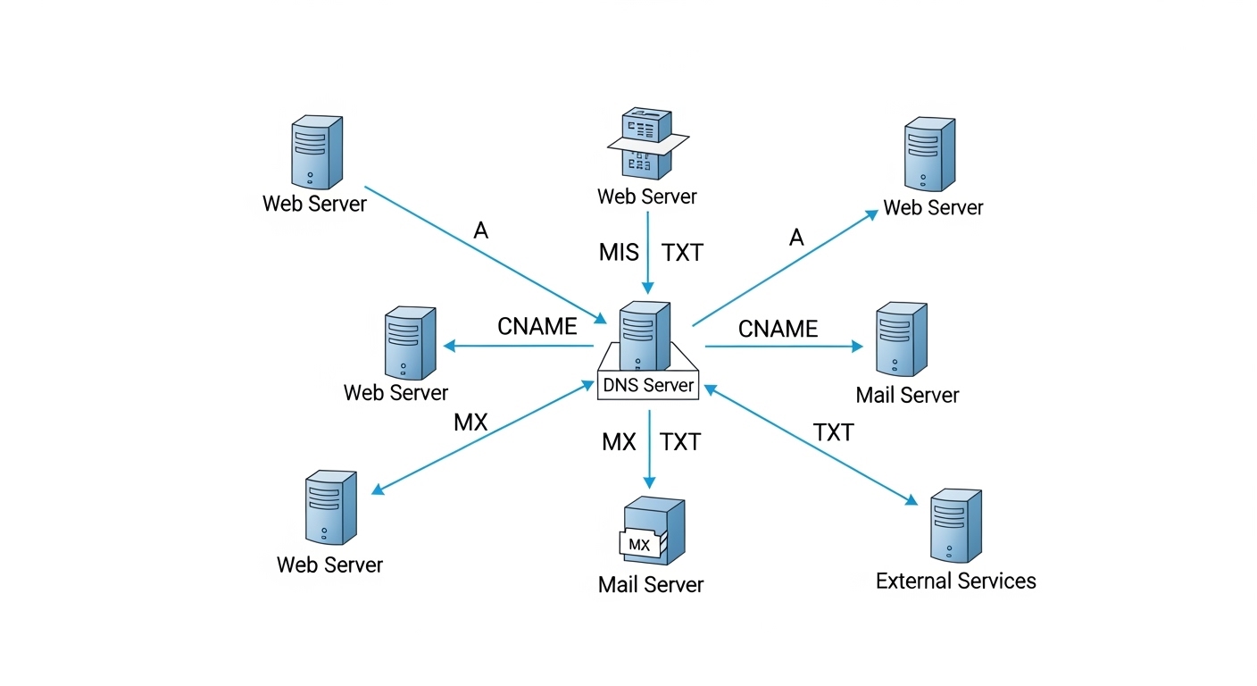 Registros DNS: A, CNAME, MX, TXT, SPF y DKIM Guía