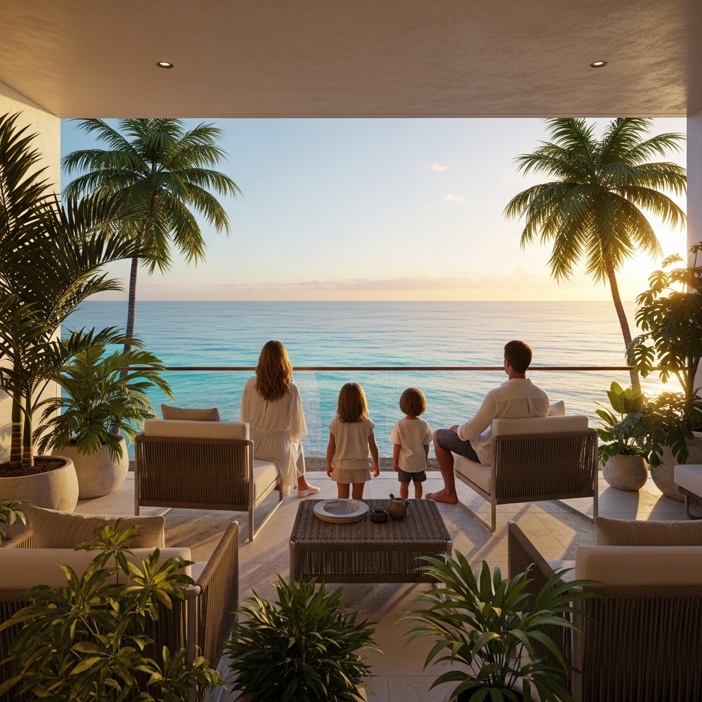 Estilo de vida en Punta Cana para españoles - terraza con vista al Caribe