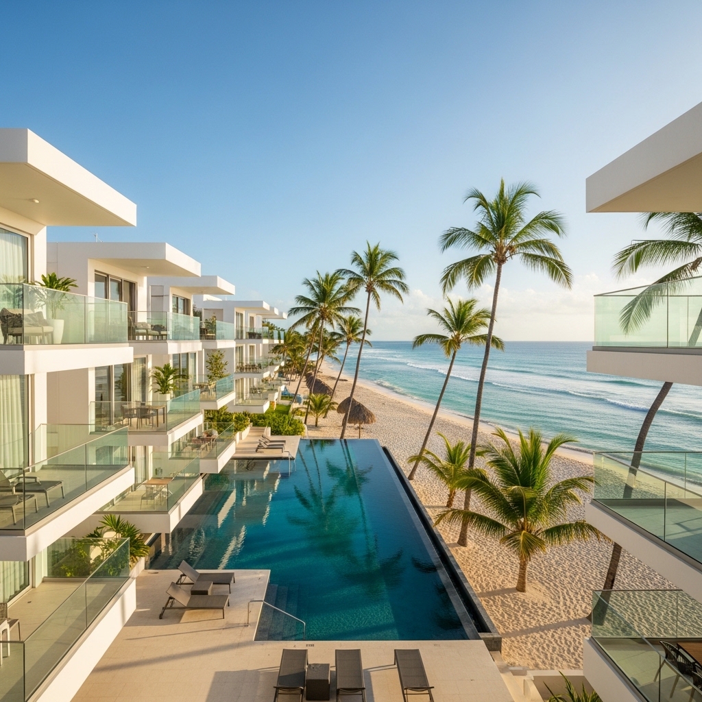 Apartamentos frente al mar en Punta Cana con playa privada