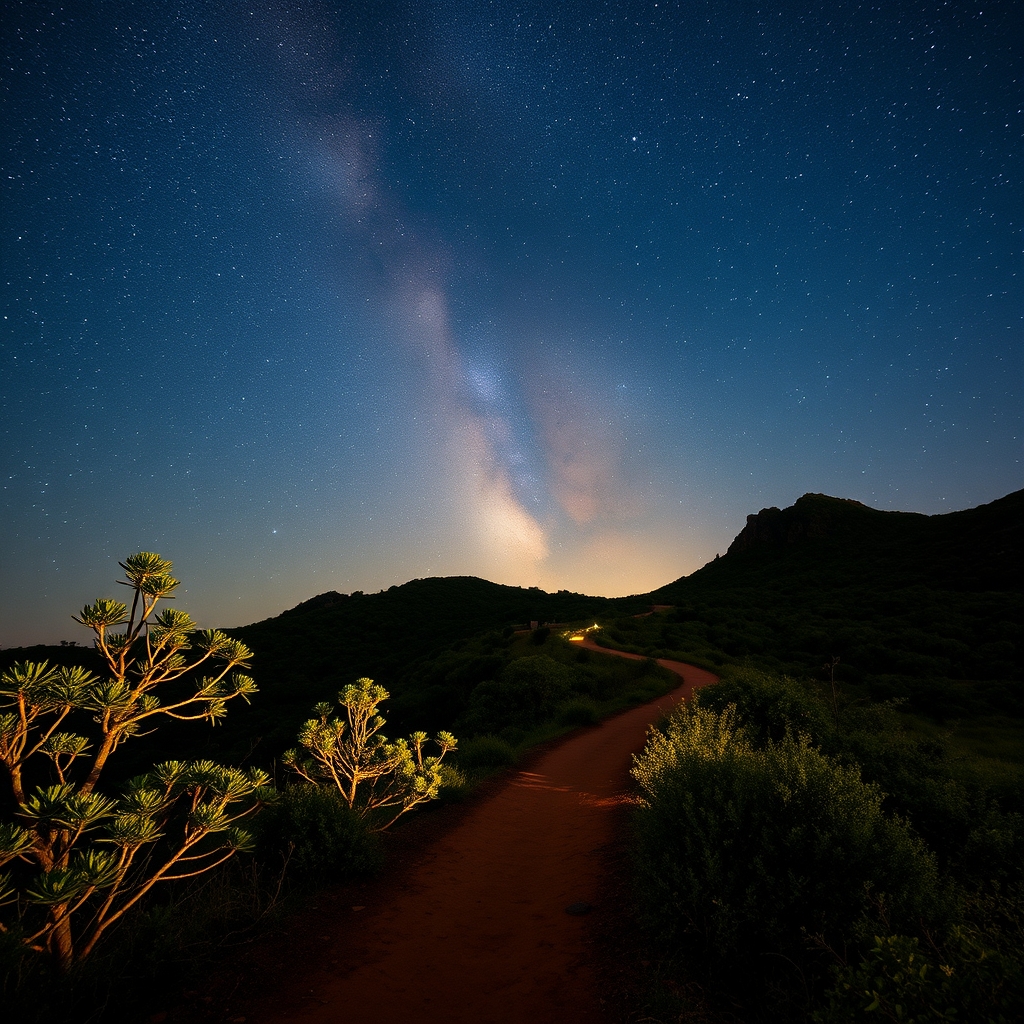 Senderismo nocturno bajo las estrellas en el Parque Nacional das Illas Atlánticas - enGalicia