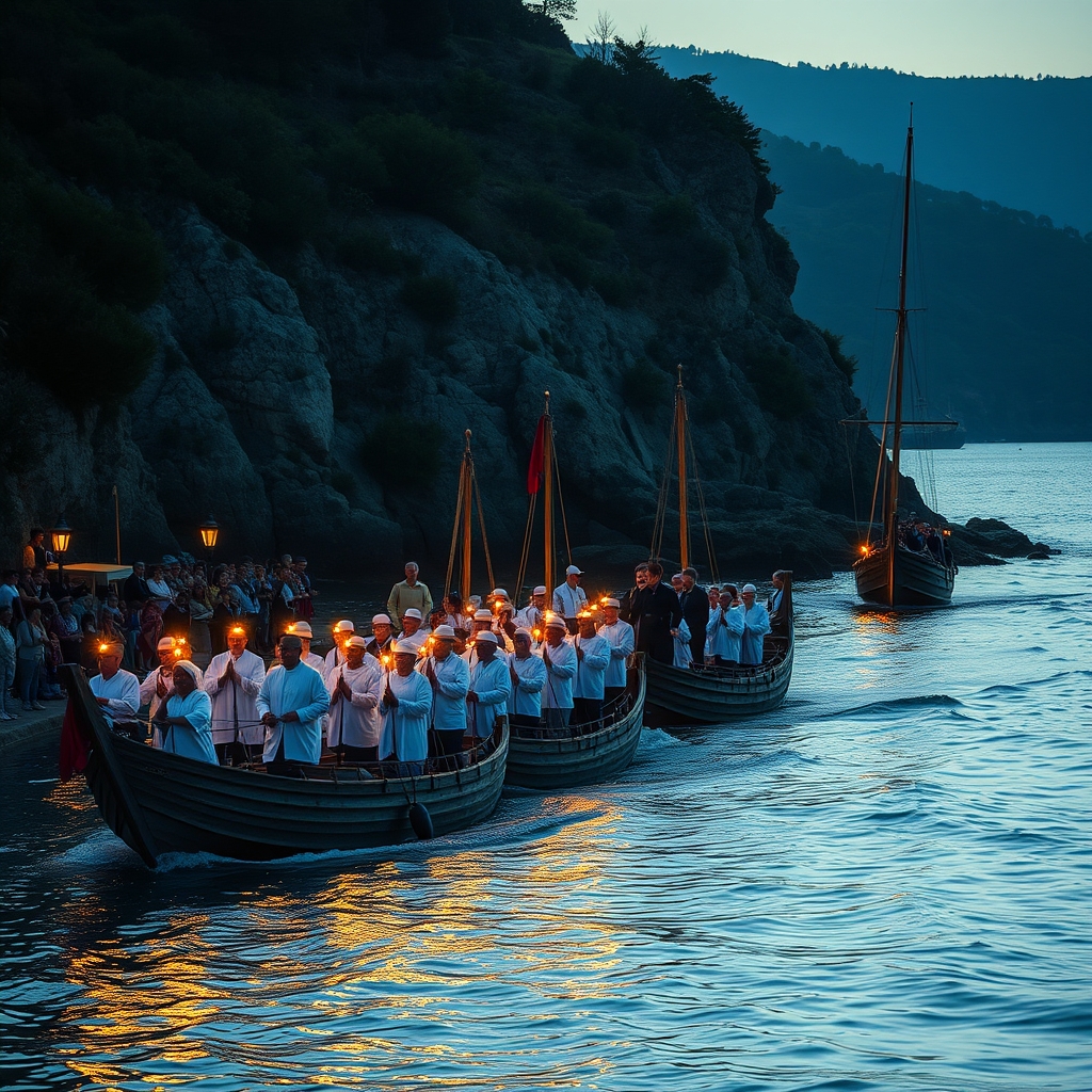 Romaría da Virxe do Monte en San Cibrao: procesión marítima, embarcaciones engalanadas, devoción mar - enGalicia