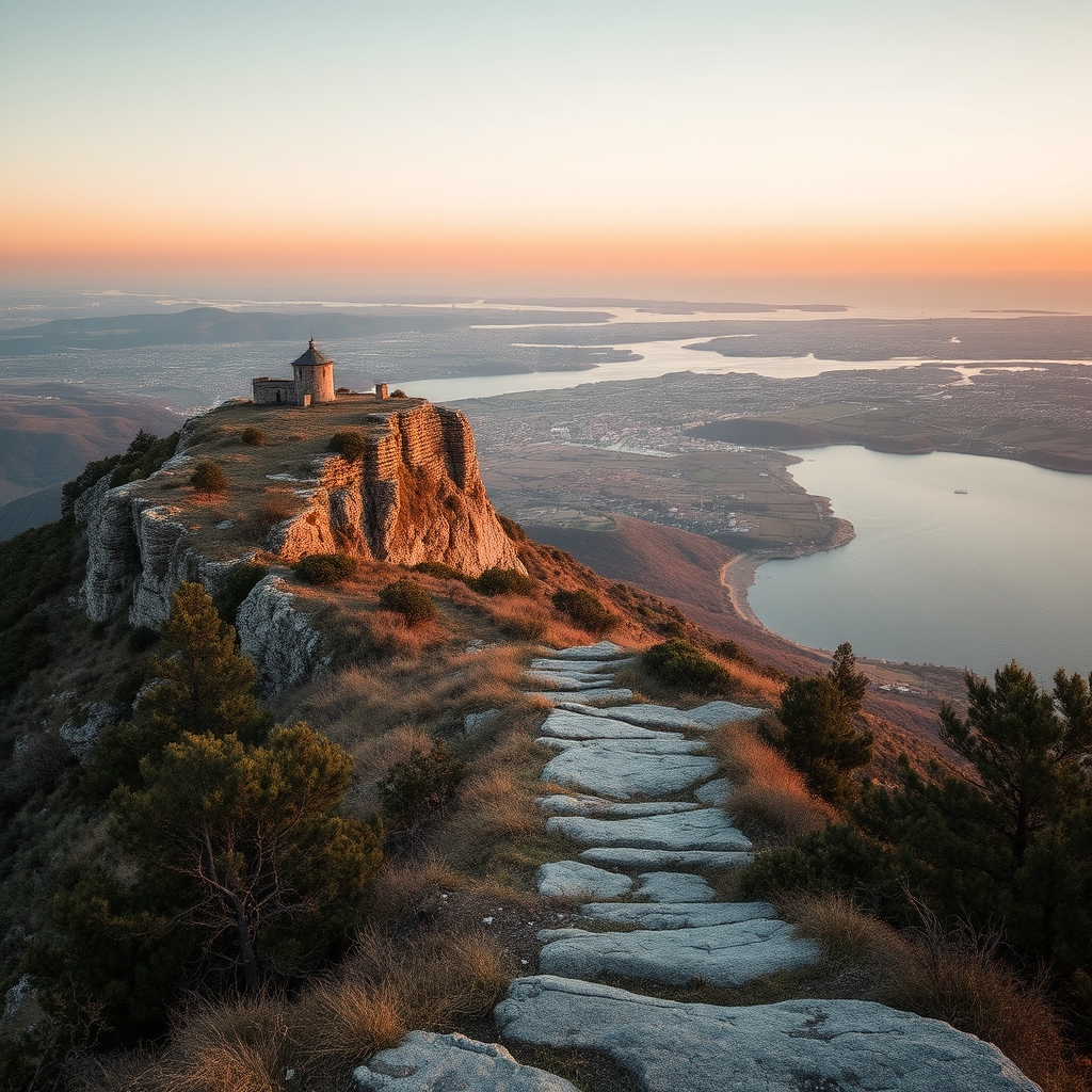 Ascensión ao Monte do Castelo: cumio e vista da Ría de Arousa en O Grove - enGalicia