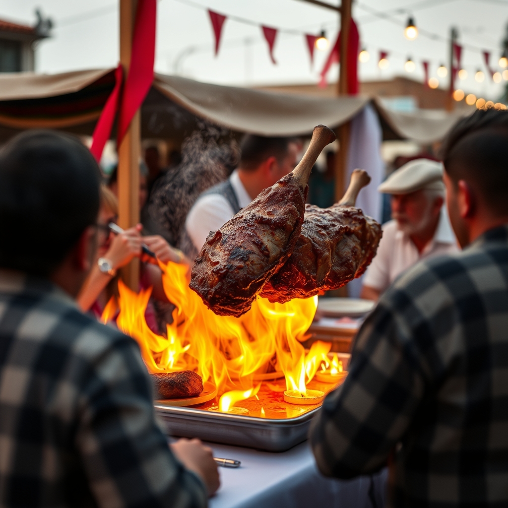 Festa do Carneiro ó Espeto en Moraña: cordero asado y celebración popular - enGalicia